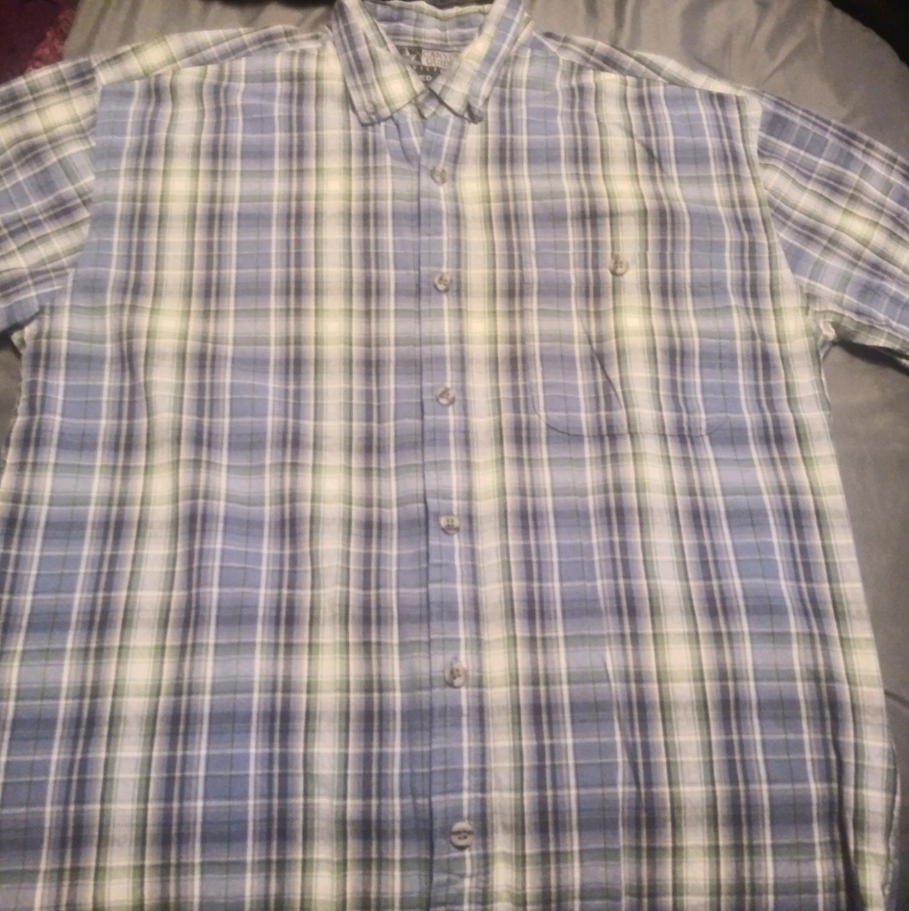 ✨B3G1 Canyon Guide Outfitters M Blue Plaid Shirt